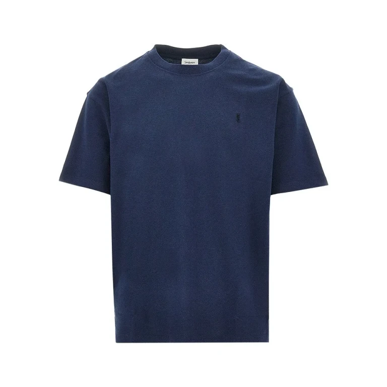 T-shirt Saint Laurent em piqué com bordado Cassandre