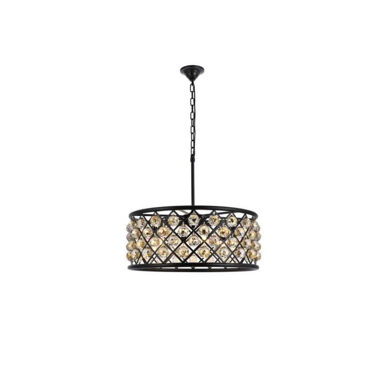 Matte Black Six Light Chandelier from the Madison Collection