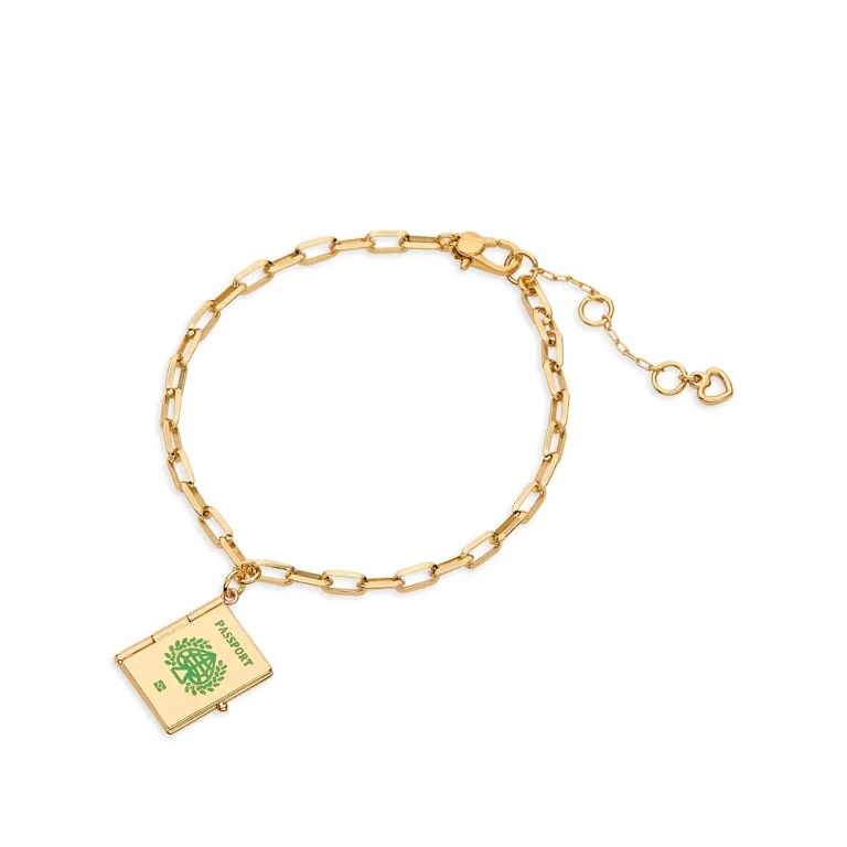kate spade new york Passport Charm Link Bracelet in Gold Tone