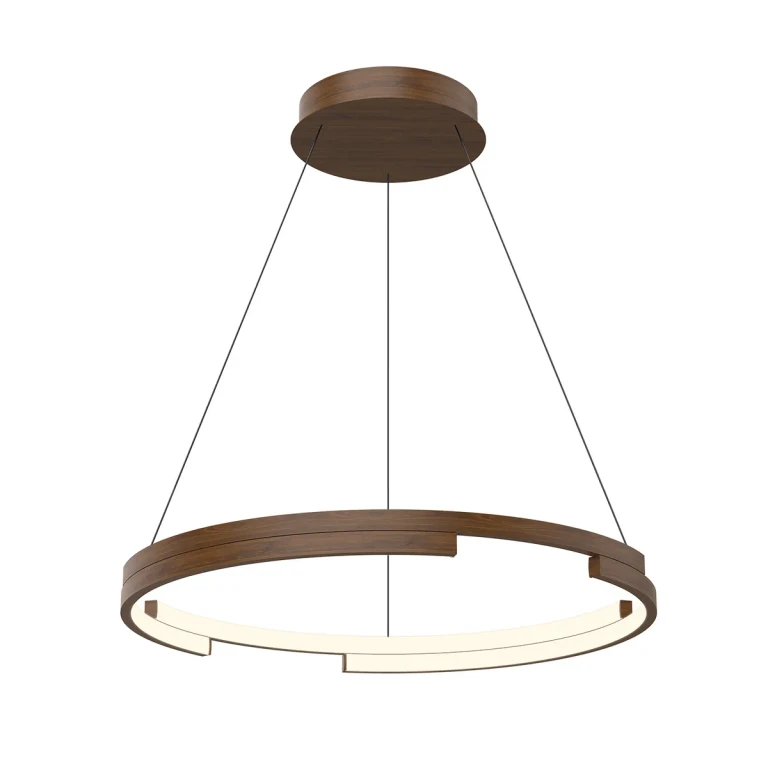 Walnut LED Pendant from the Anello Minor Collection