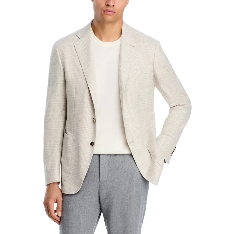 Canali Kei Tonal Plaid Unstructured Trim Fit Sport Coat