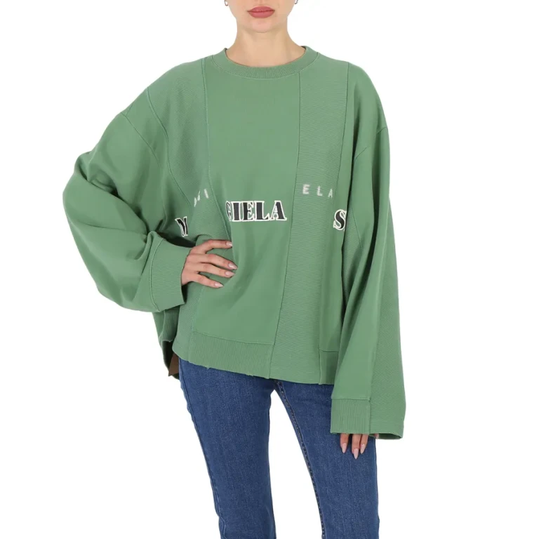 MM6 Maison Margiela Ladies Clover Band Logo Print Sweatshirt