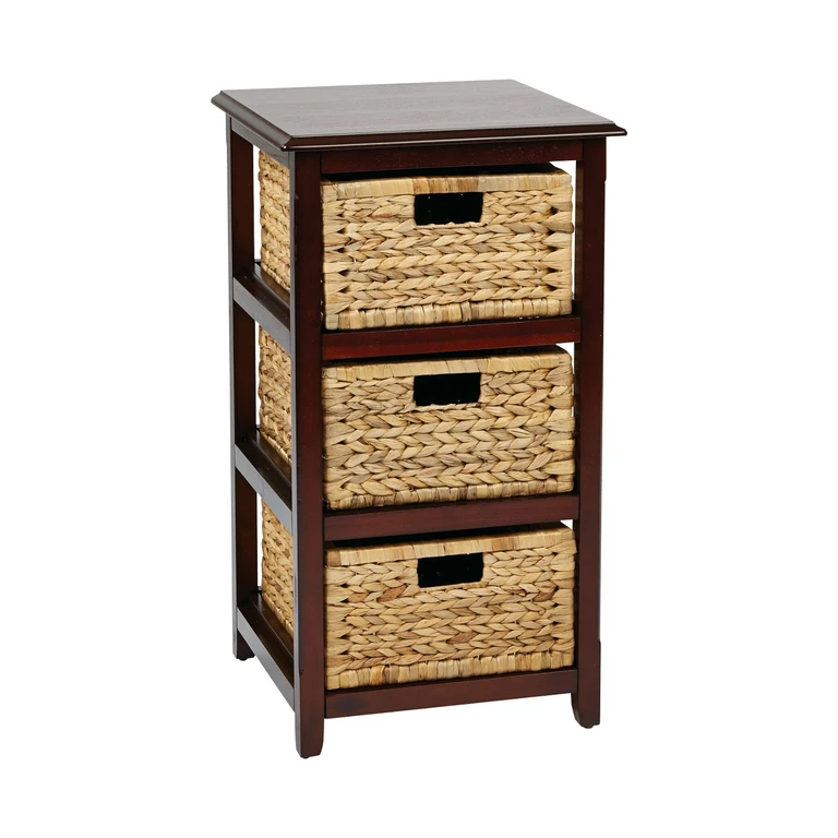 Seabrook Espresso 3-Tier Storage Drawers
