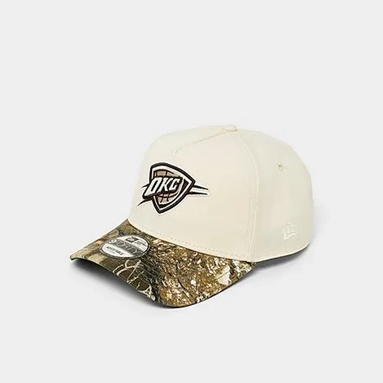 New Era Oklahoma City Thunder NBA 9FORTY Snapback Hat in Chrome/Real Tree
