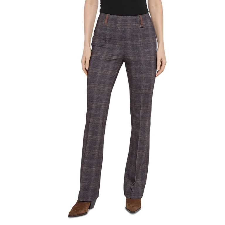 Lysse Pintuck Plaid Ponte Pants