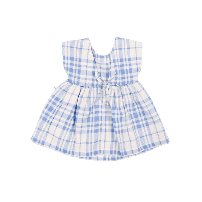 One More In The Family dress Blue Cotton Linen Elastane