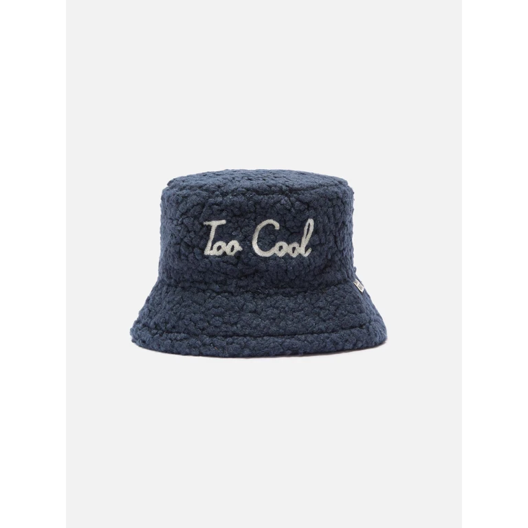 Mc2 Saint Barth Sherpa Bucket Hat Jude With Too Cool Embroidery Blue - Unisex