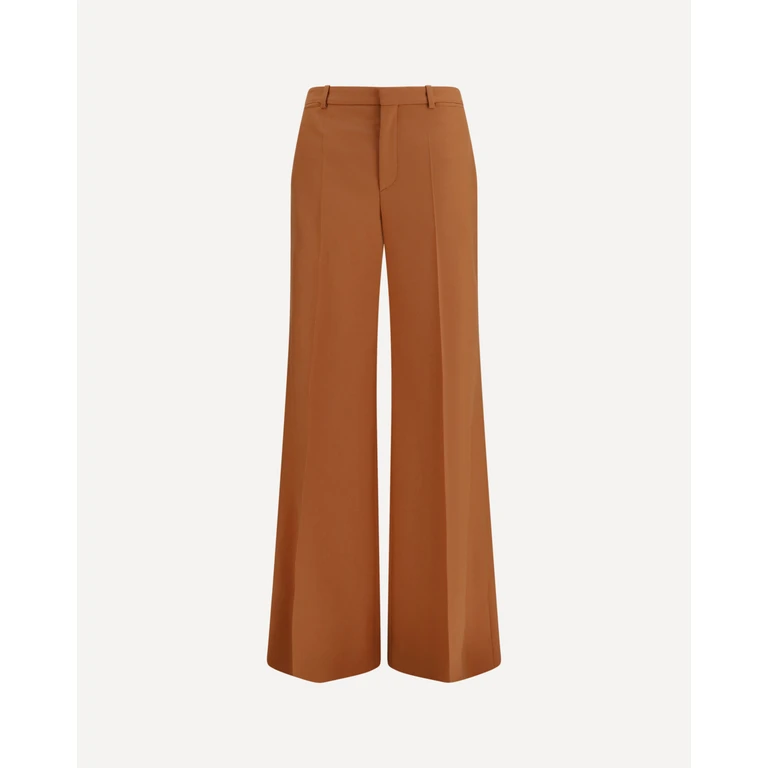 CHLOÉ High-waisted flared cotton Pants Female 36