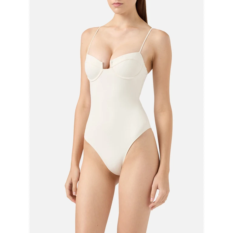 Mc2 Saint Barth Medea Cream Underwired One-Piece Swimsuit White One Piece - Women
