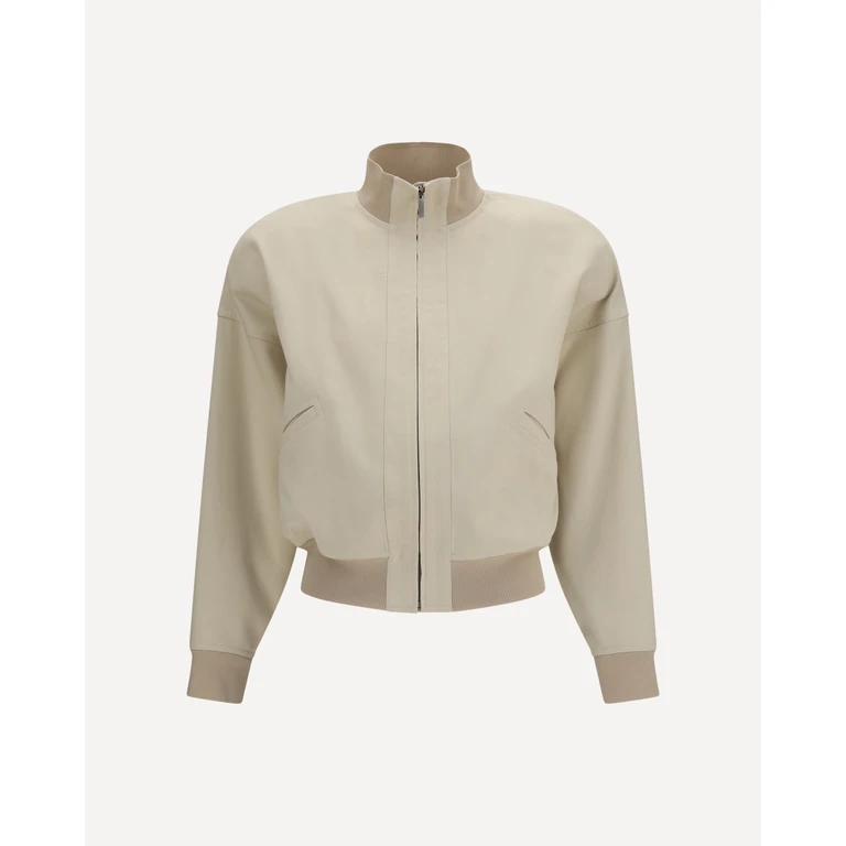 Zip Bomber Jacket in silk poplin Female 40