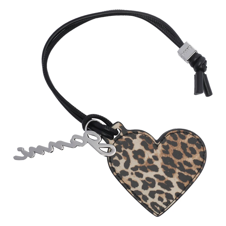 GANNI Bou Heart Mirror Printed Grained Key Chain Chalk Pink One Size