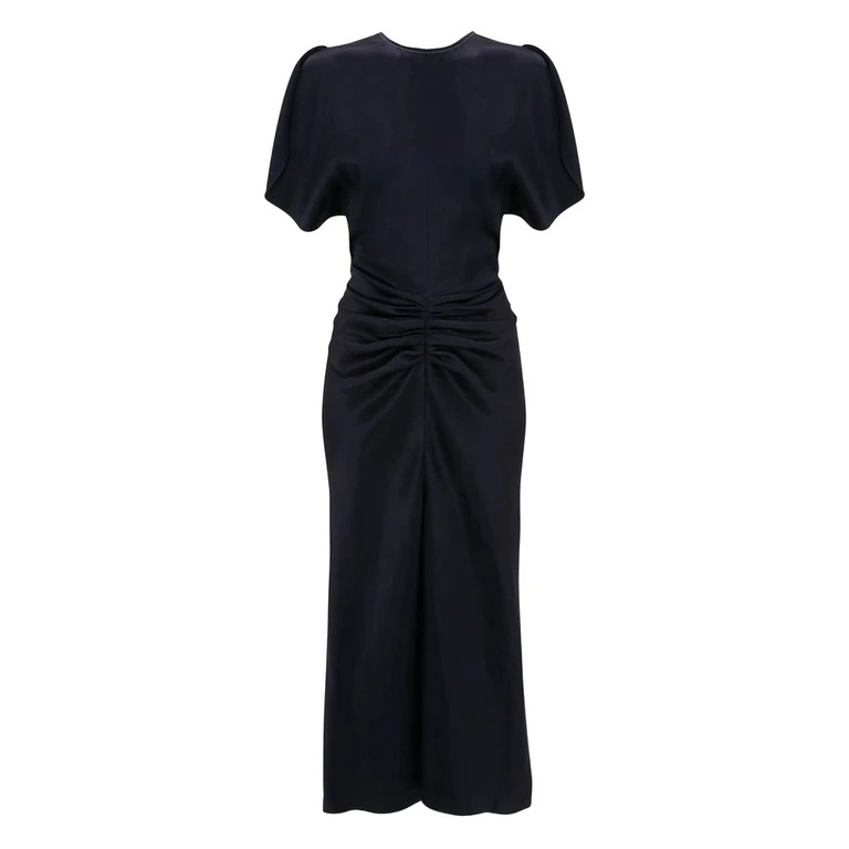 Victoria Beckham Gathered-waist Midi Dress