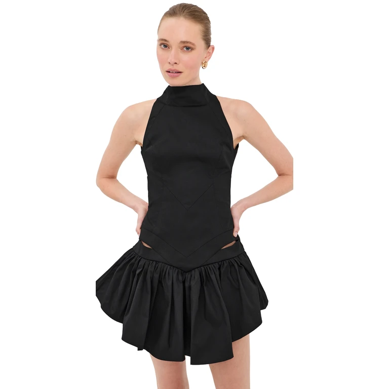 Tolu Coker High Neck Backless Mini Dress Black XS