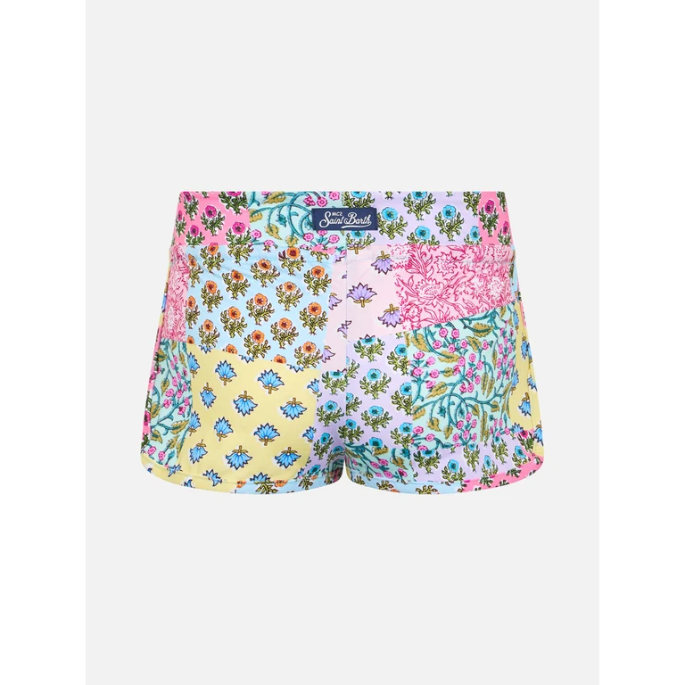 Mc2 Saint Barth Girl Beach Shorts Coco With Flower Print Pant