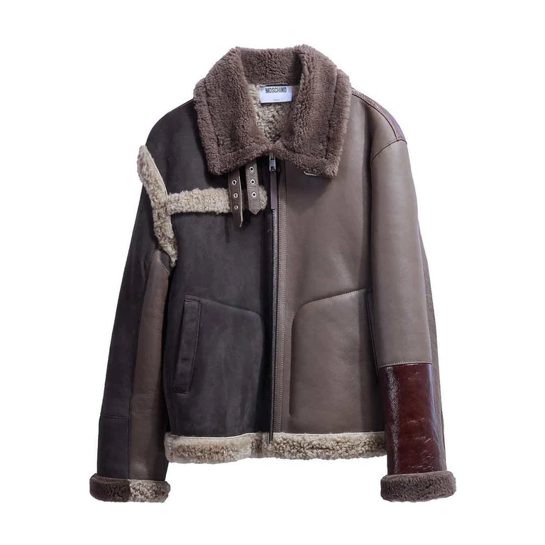 Moschino Manteau En Cuir - Multicolore