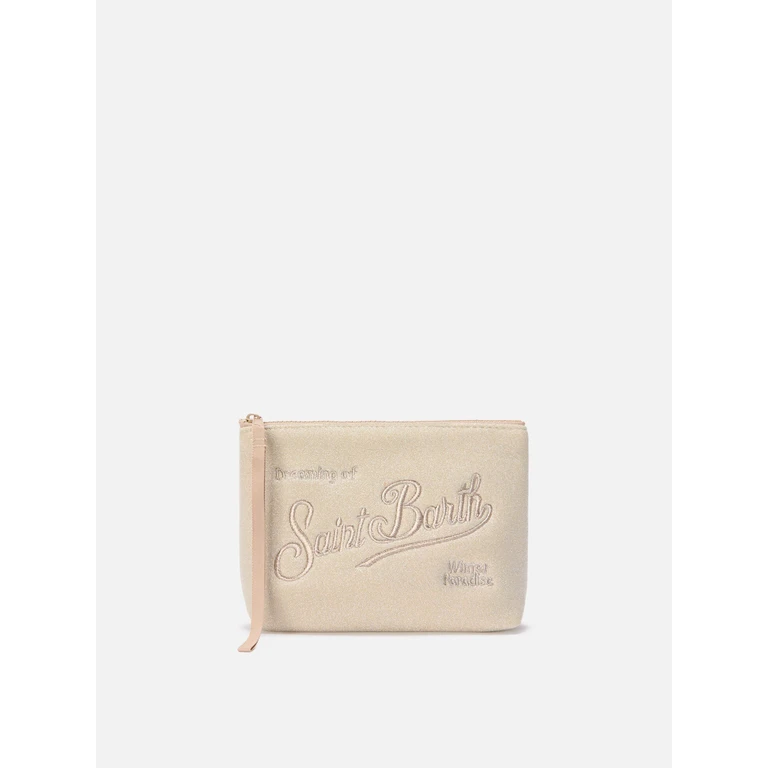Mc2 Saint Barth Aline Lurex Pouch Gold Brown Pochette - Unisex