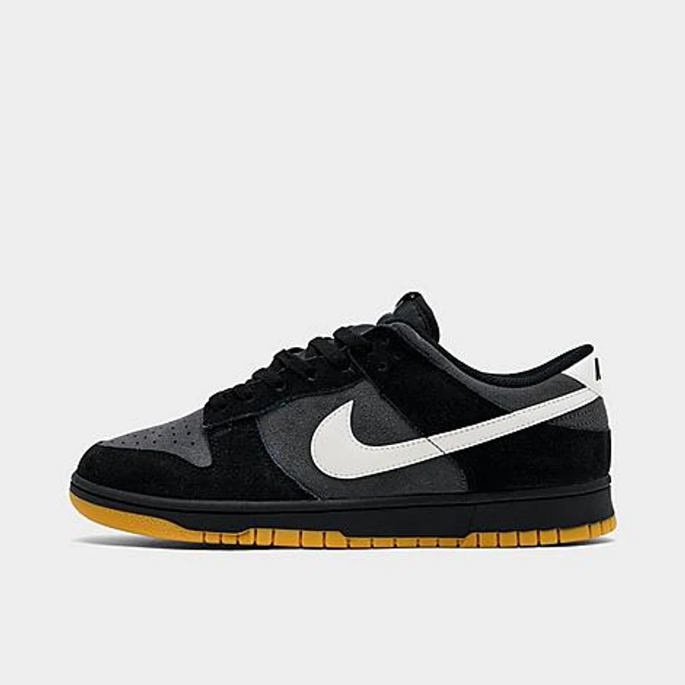 Nike Men's Dunk Low Retro SE Suede Casual Shoes in Black Size: 6.0