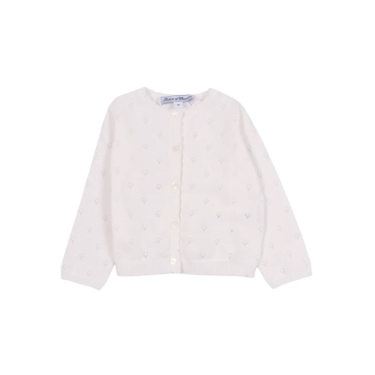 Tartine & Chocolat Cardigan White Cotton