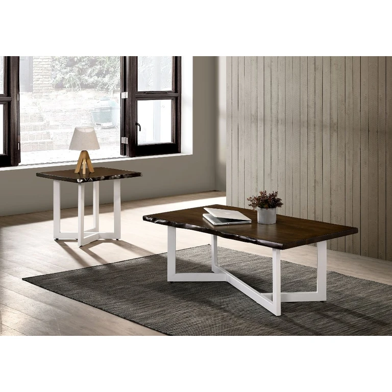 Krestian Oak and White Tables, 2 Piece Set