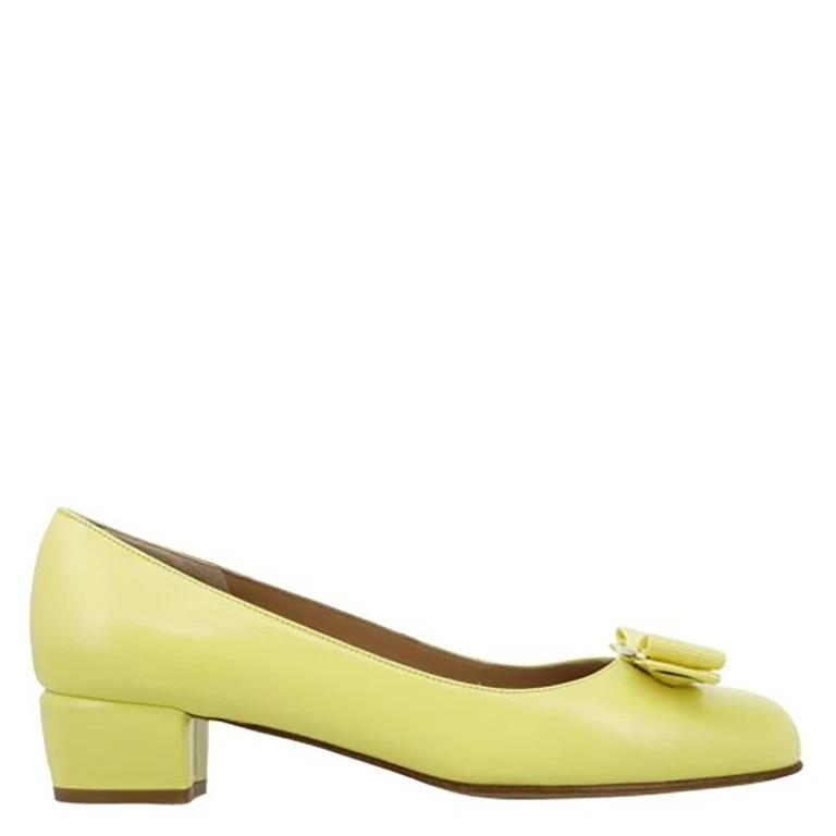 Salvatore Ferragamo Ladies Vara Bow Pump Shoe In Giallolino