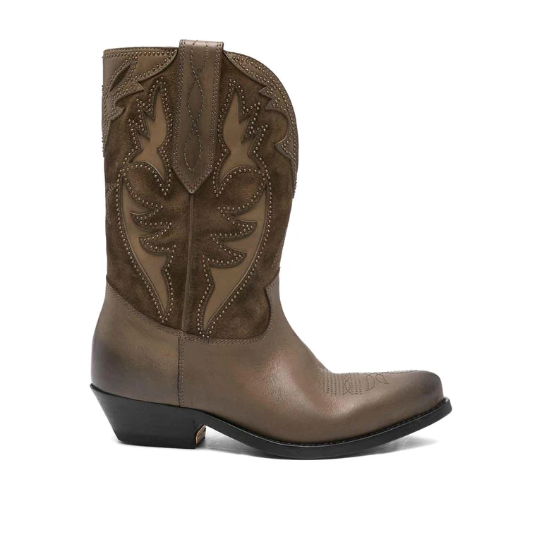 Golden Goose Wish Star Leather Cowboy Boots - Brown