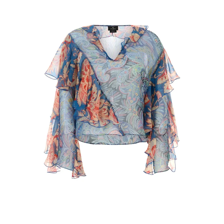 Etro Printed Silk Blouse Stampafdoblu Exterior: Maglie - Women