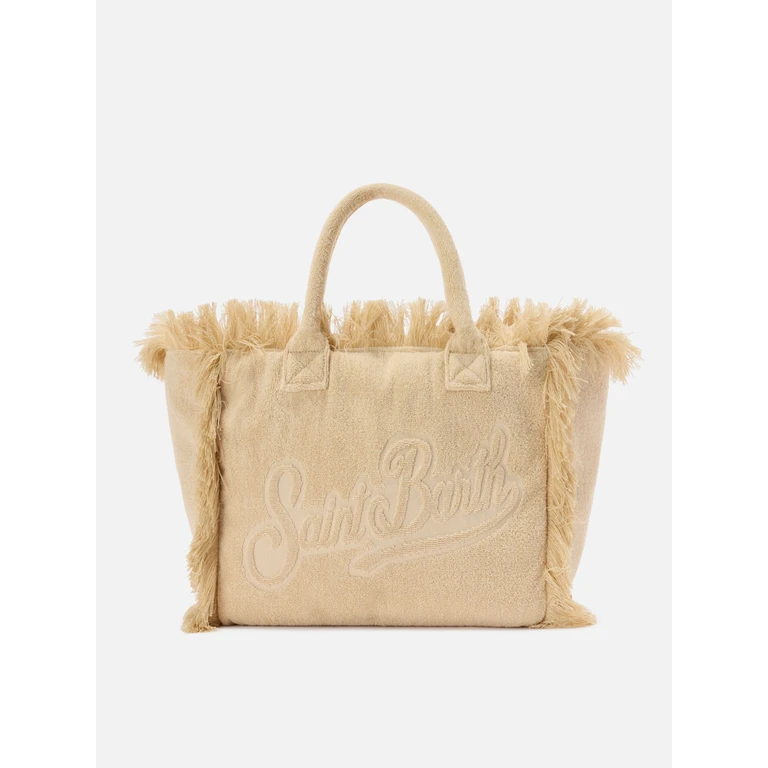 Mc2 Saint Barth Beige Solid Terry Effect Vanity Regular Bag Brown - Unisex