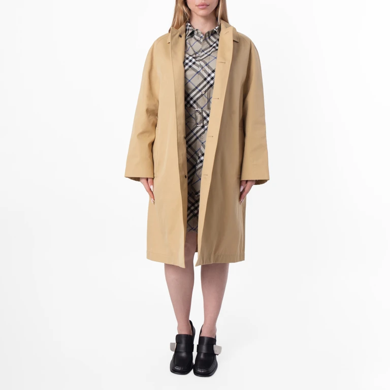Burberry Single-Breasted Straight Hem Wool Coat
