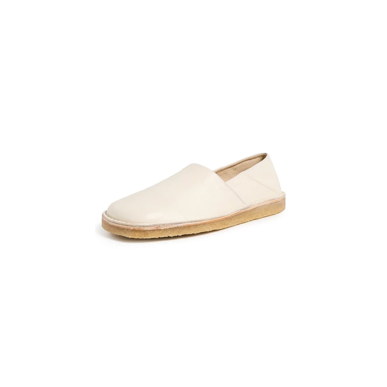Lemaire Square Slip On Flats White 35