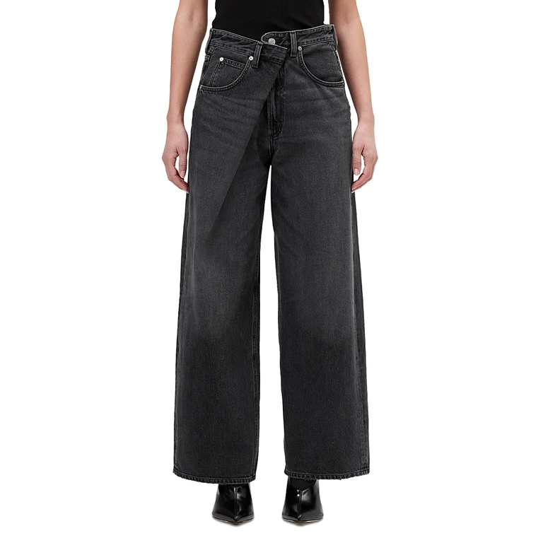 Agolde Vana Fold High Rise Wide Leg Jeans in Arcane