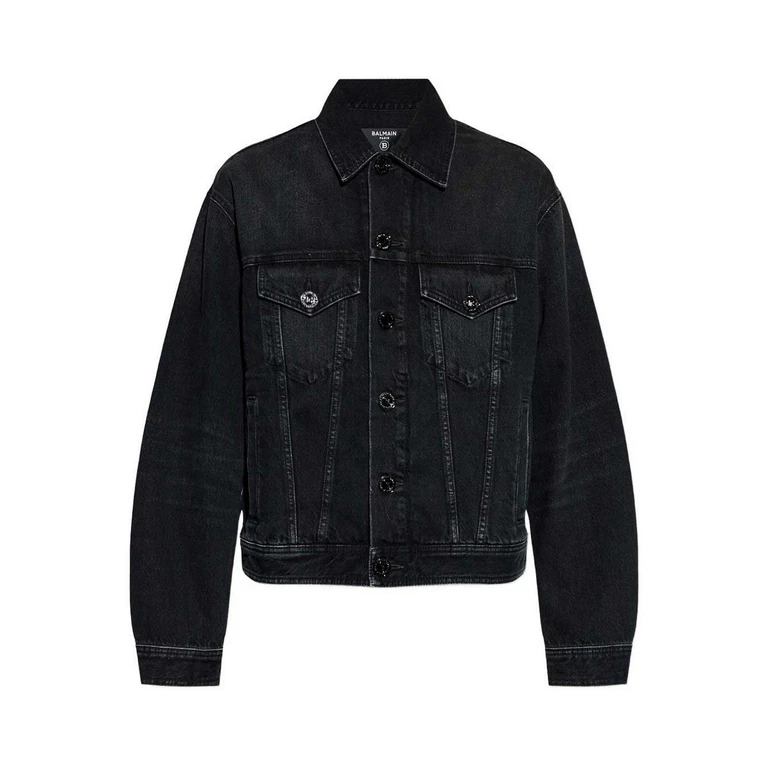 Balmain Veste En Jean - Noir