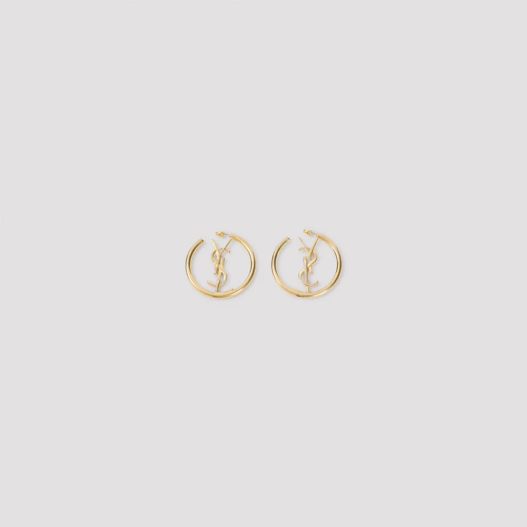SAINT LAURENT - Saint Laurent Hoop Cassandre Earrings