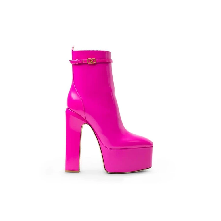 Valentino Womens Pink Ankle Boots
