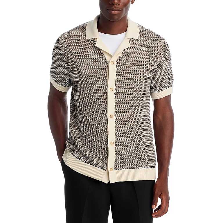 Boss Iconico Textured Short Sleeve Cardigan