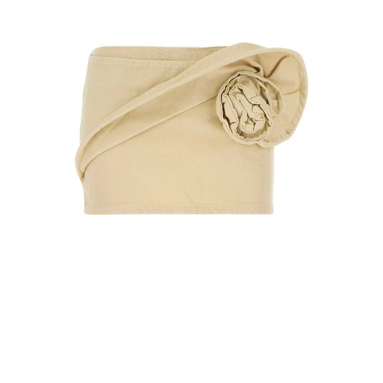 Magda Butrym Cream Denim Mini Skirt Beige Exterior: Cotton Abiti - Women