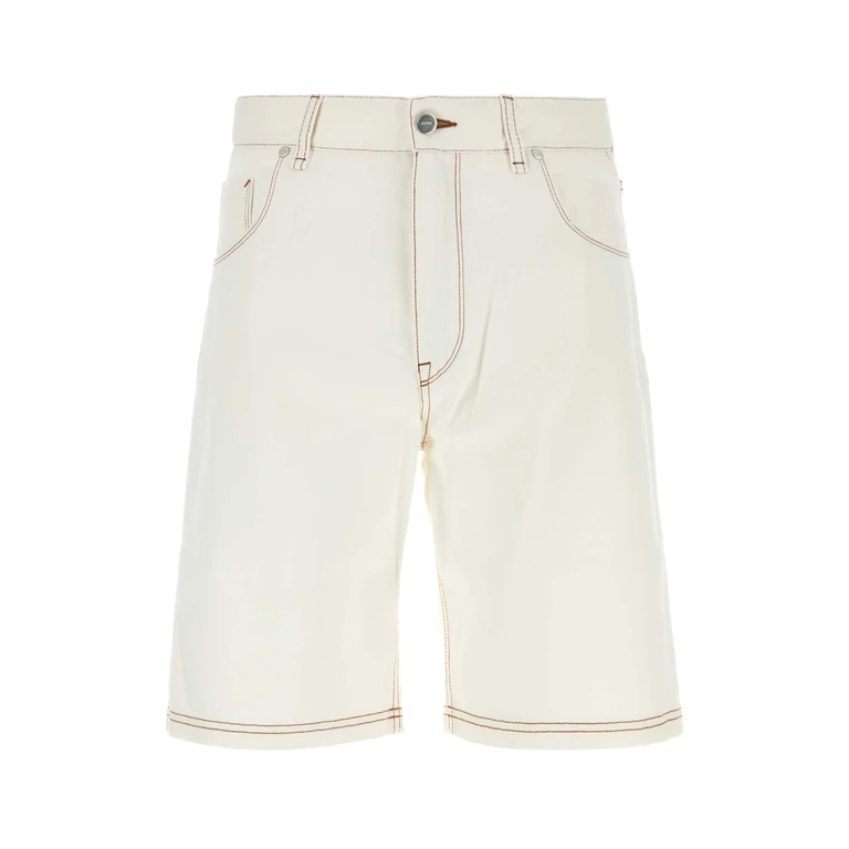 Fendi White Denim Bermuda Shorts Ecru' Exterior: Cotton - Men