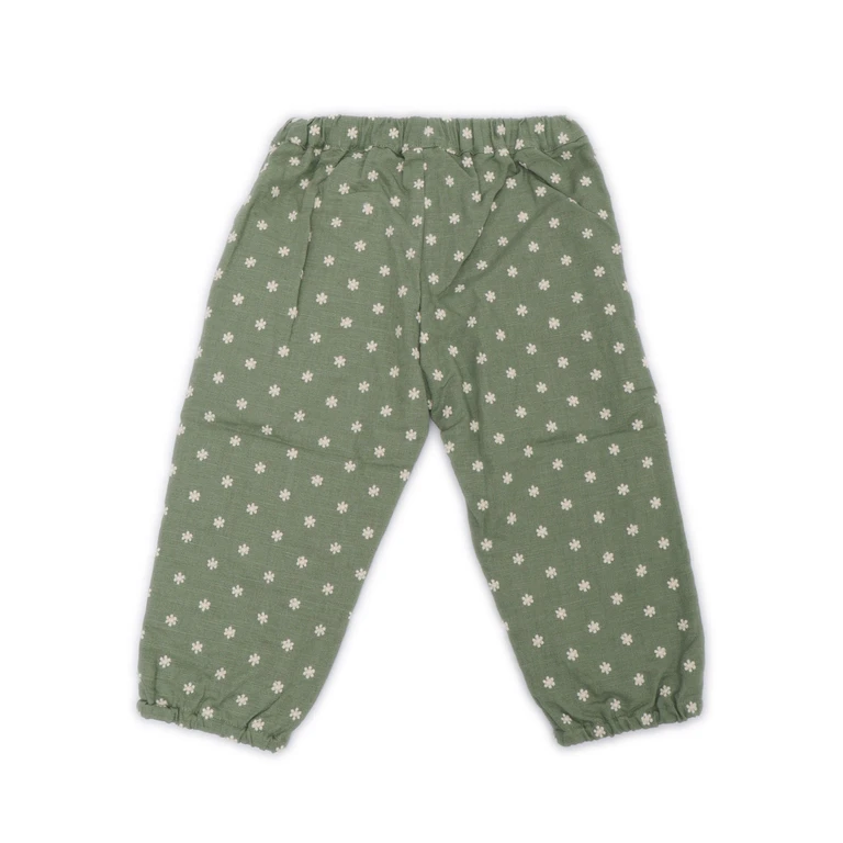 Tartine & Chocolat PANTS Green Cotton Linen Lining