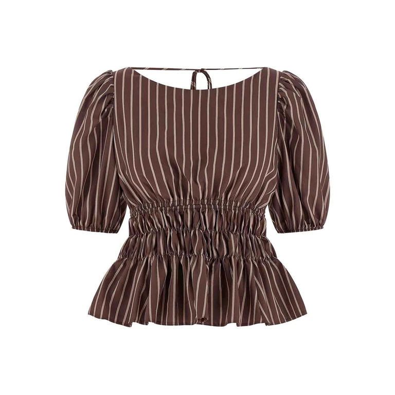 Blusa Pinko com padrão de riscas e franzidos