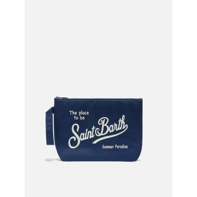 Mc2 Saint Barth Aline Blue Solid Nylon Pouch Pochette - Unisex