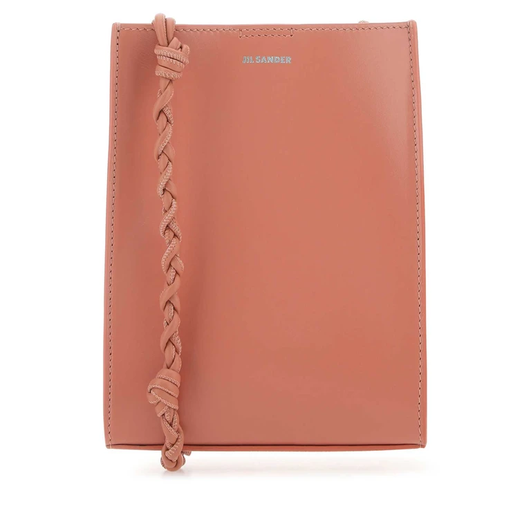 Jil Sander Dark Rose Leather Small Tangle Crossbody Bag