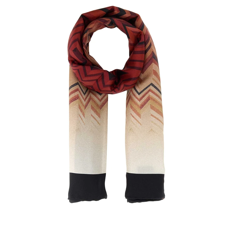 Missoni Printed Silk Foulard Multibordeaux Exterior: Sciarpe E - Women