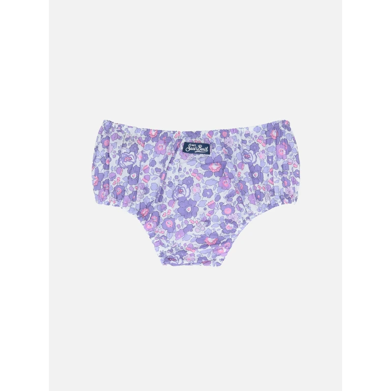 Mc2 Saint Barth Infant Bloomers Pimmy With Betsy Print Made Liberty Fabric Lilac Bottom_apparel - Kids
