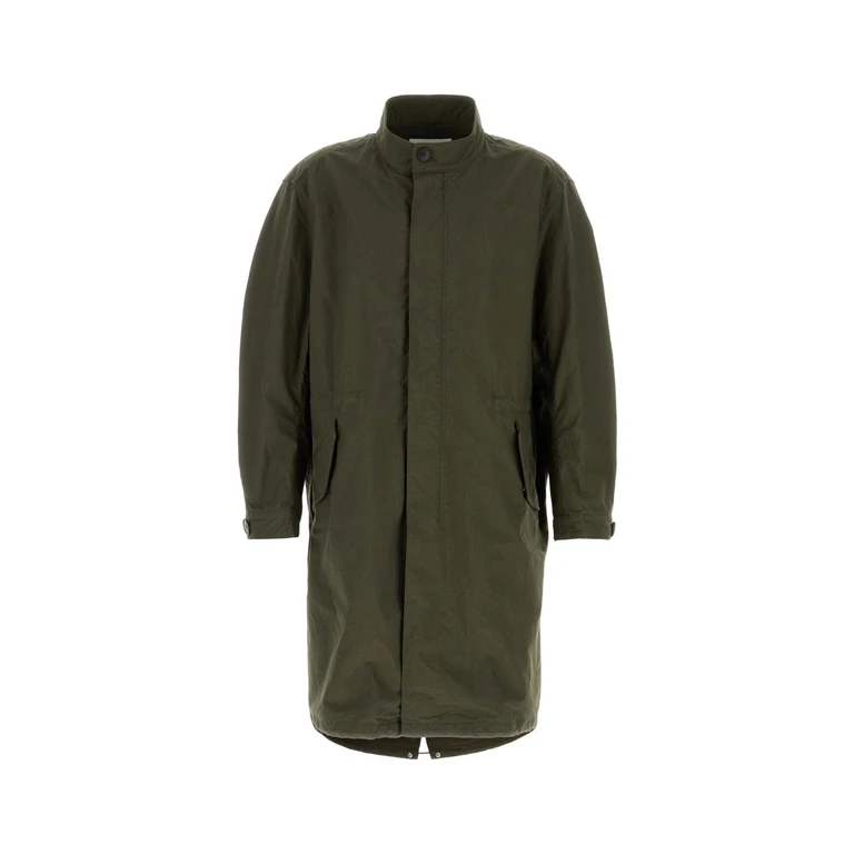 Givenchy Olive Green Cotton Blend Parka Khaki Exterior: Nylon Giubbini - Men