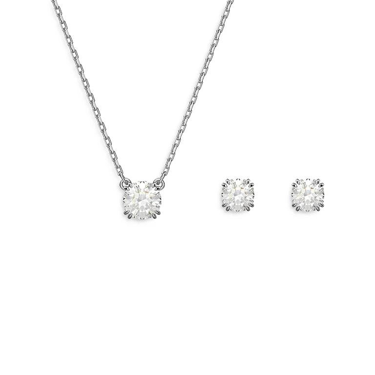 Swarovski Stilla Necklace & Stud Earrings Set