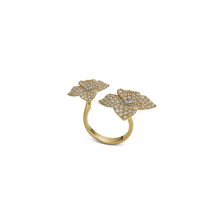 Piranesi 18K Yellow Gold Double Fiore Ring with Diamonds, 2.11 tcw