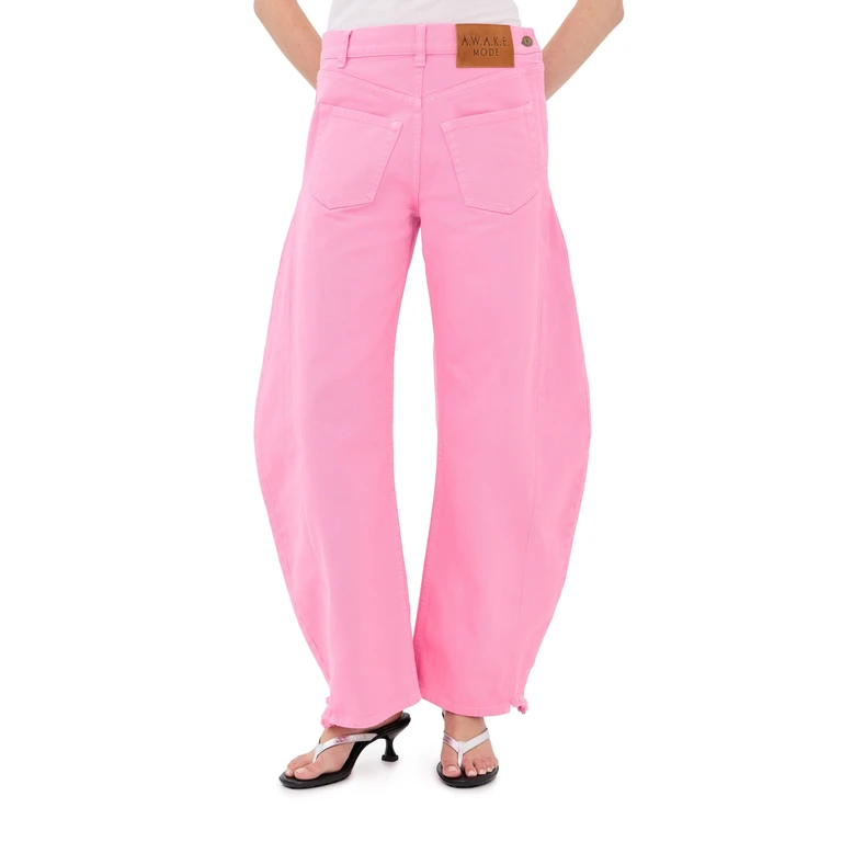 A. W.A. K.E. MODE Mirror Jeans with Side Inserts Pink 42
