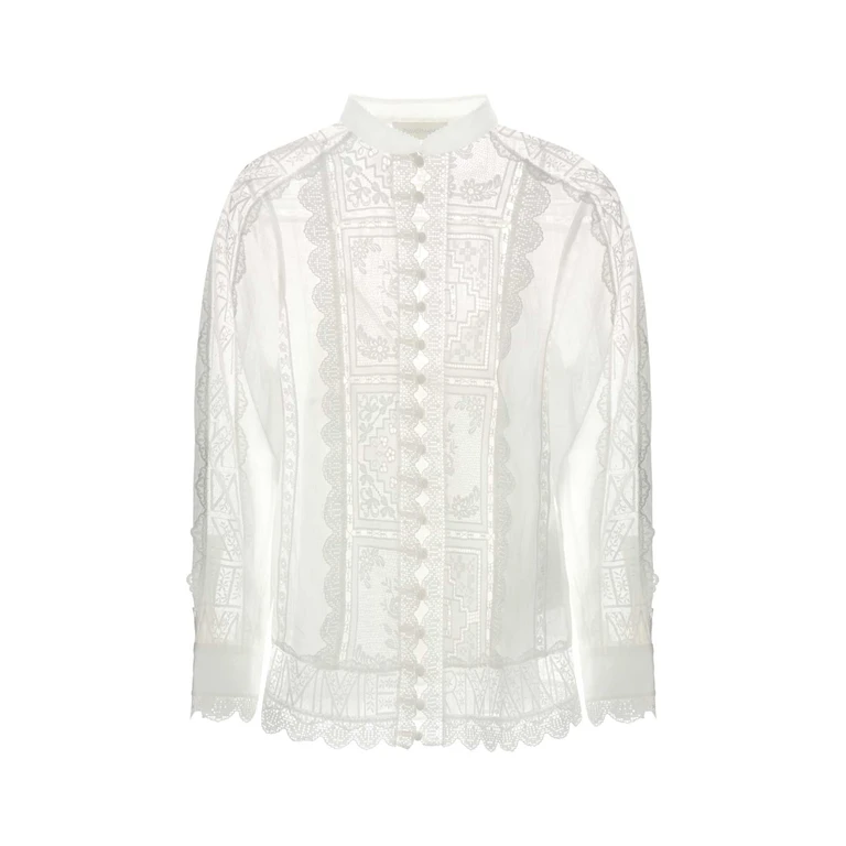 Zimmermann White Ramie Aster Shirt Ivory Camicie - Women