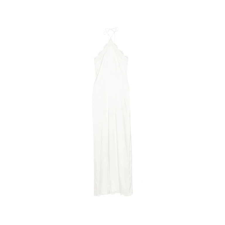Oséree Lace-trim Halterneck Maxi Dress