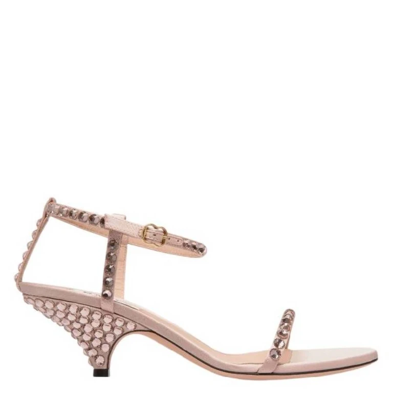 Bally Katy Crystal Embellished Heeled Sandals, Brand Size 36 ( US Size 5.5 )