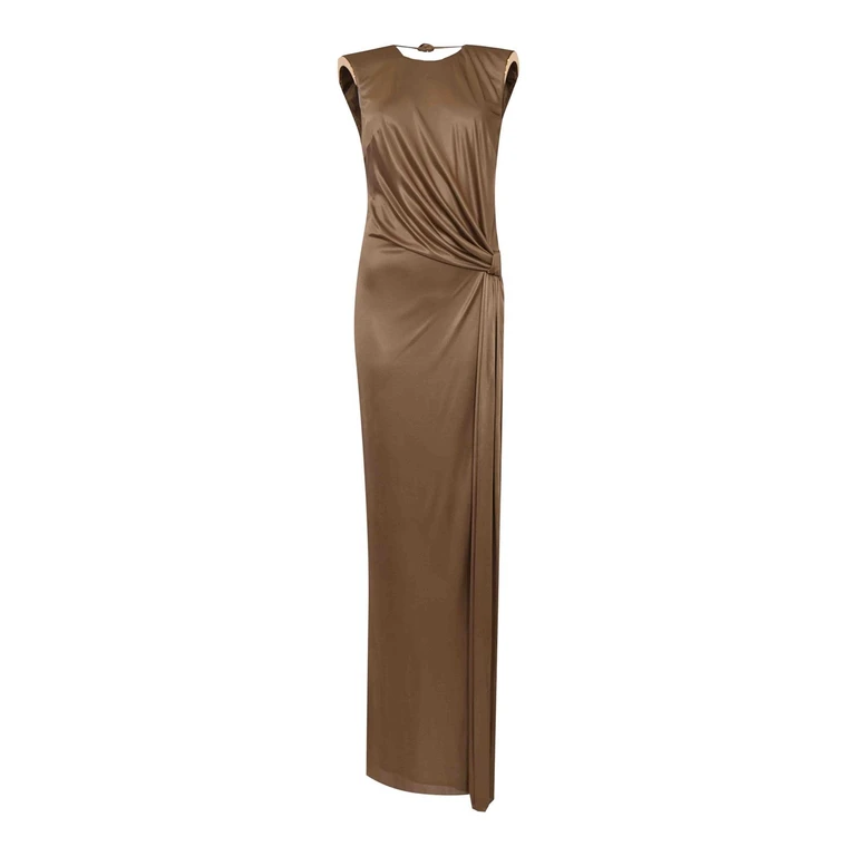 Elisabetta Franchi Padded-shoulders Maxi Dress